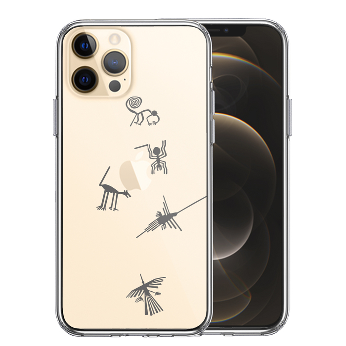 iPhone12Pro ケース クリア ナスカの地上絵 スマホケース 側面ソフト 背面ハード ハイブリッド-0