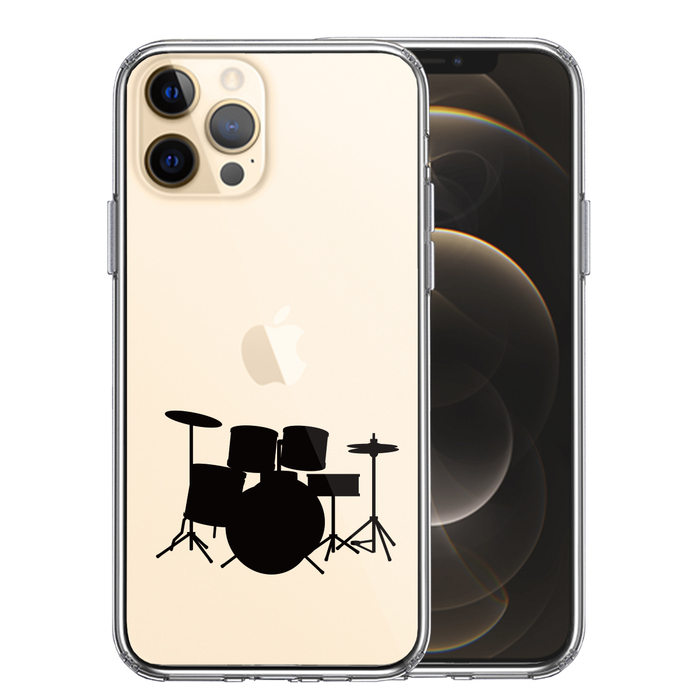 iPhone12Pro ケース クリア ドラム スマホケース 側面ソフト 背面ハード ハイブリッド-0