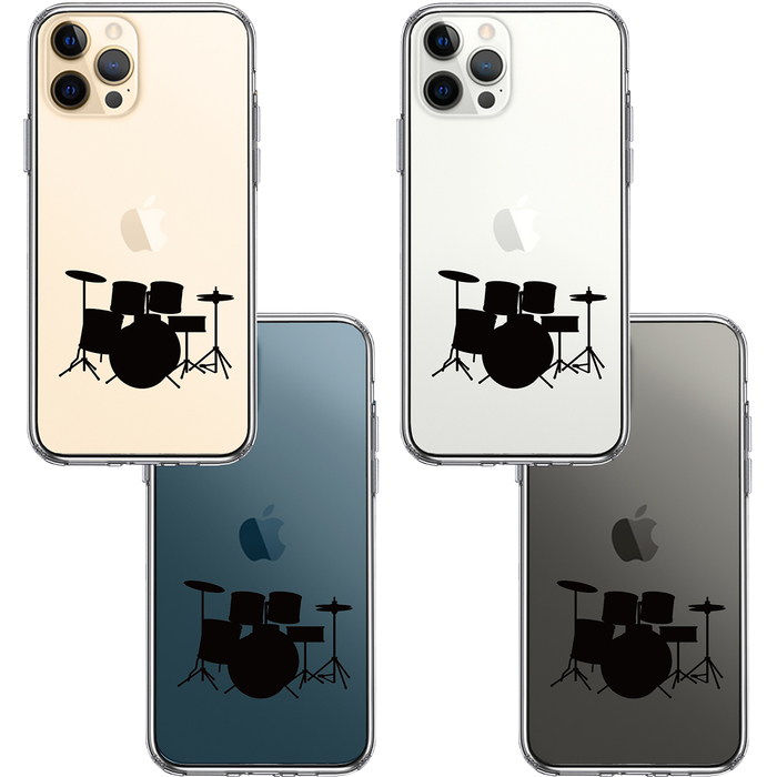 iPhone12Pro ケース クリア ドラム スマホケース 側面ソフト 背面ハード ハイブリッド-1