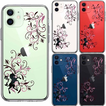 iPhone12mini case clear floral Unicorn pink smartphone case side soft the back side hard hybrid -1