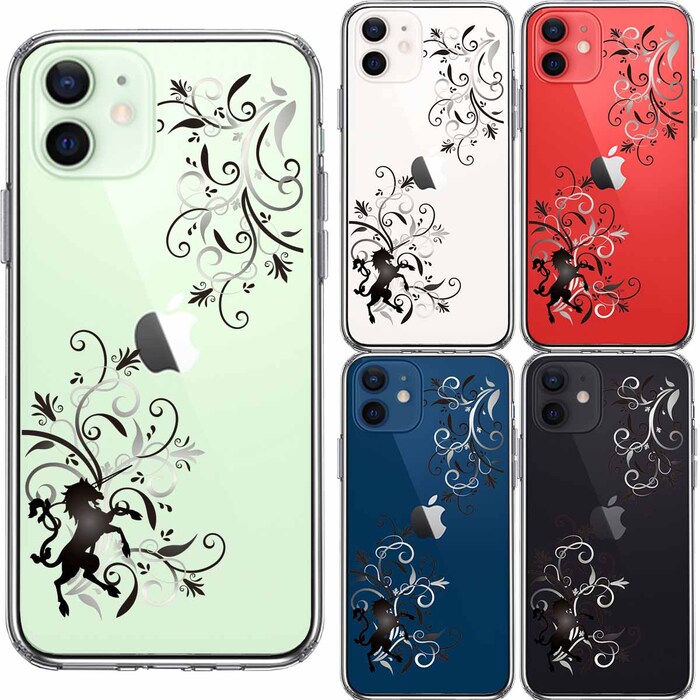 iPhone12mini case clear floral Unicorn Grace ma ho case side soft the back side hard hybrid -1