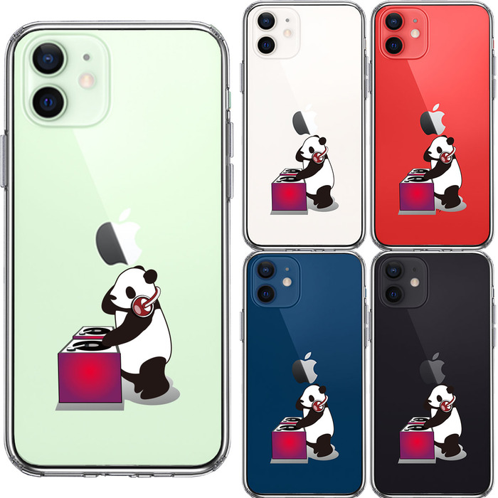 iPhone12mini case clear Panda DJ smartphone case side soft the back side hard hybrid -1