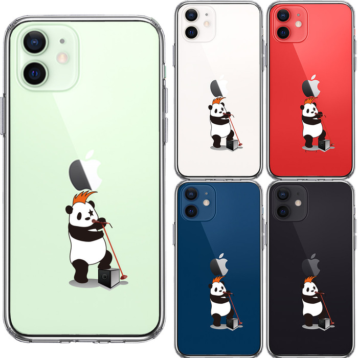 iPhone12mini case clear Panda Vocal stand Mike smartphone case side soft the back side hard hybrid -1