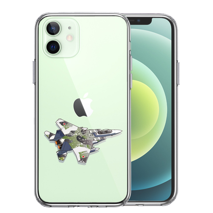 iPhone12mini ケース クリア 航空自衛隊 F-15J アグレッサー スマホケース 側面ソフト 背面ハード ハイブリッド-0