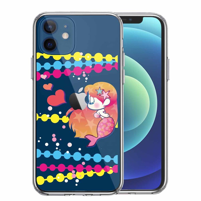 iPhone12mini case clear Young mermaid 2 smartphone case side soft the back side hard hybrid -0