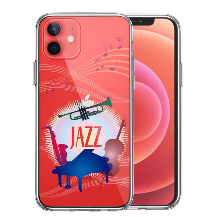 iPhone12mini case clear JAZZ 1 musical instruments sound . smartphone case side soft the back side hard hybrid -0