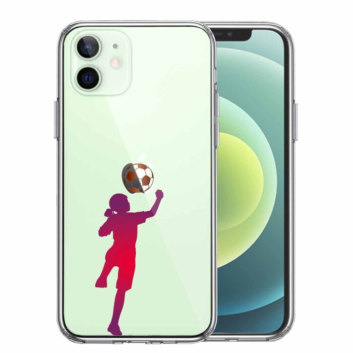 iPhone12mini case clear soccer he DIN g woman smartphone case side soft the back side hard hybrid -0