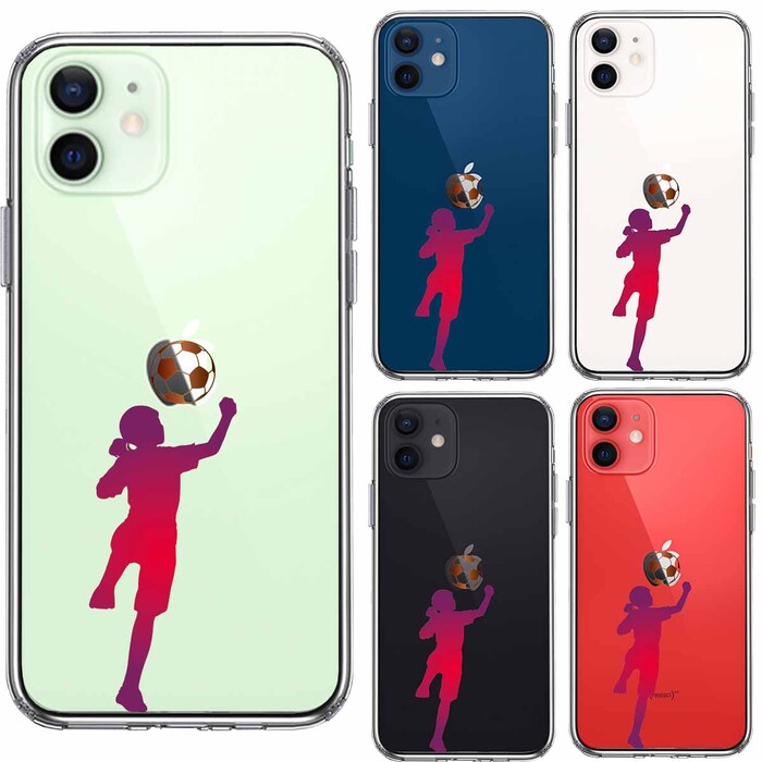 iPhone12mini case clear soccer he DIN g woman smartphone case side soft the back side hard hybrid -1