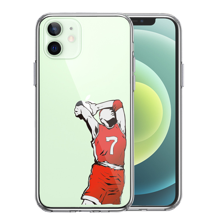 iPhone12mini ケース クリア バスケットボール ダンク４ スマホケース 側面ソフト 背面ハード ハイブリッド-0