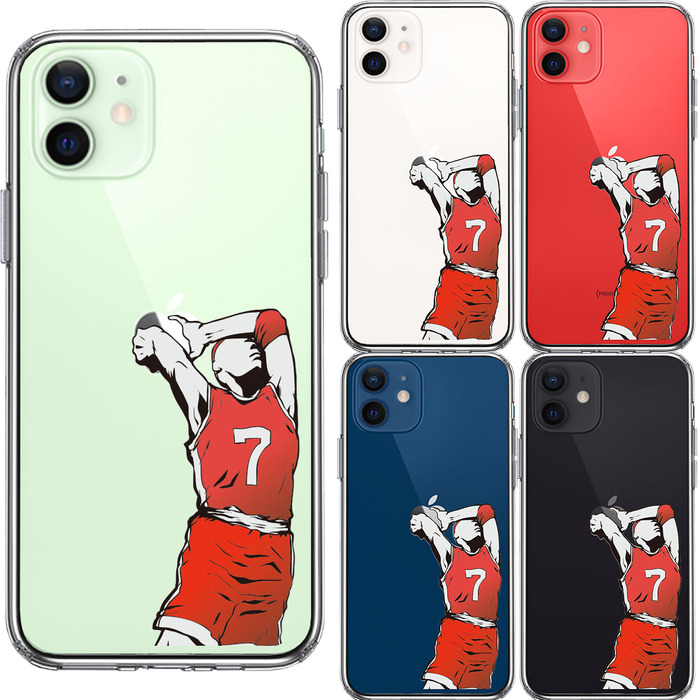 iPhone12mini ケース クリア バスケットボール ダンク４ スマホケース 側面ソフト 背面ハード ハイブリッド-1