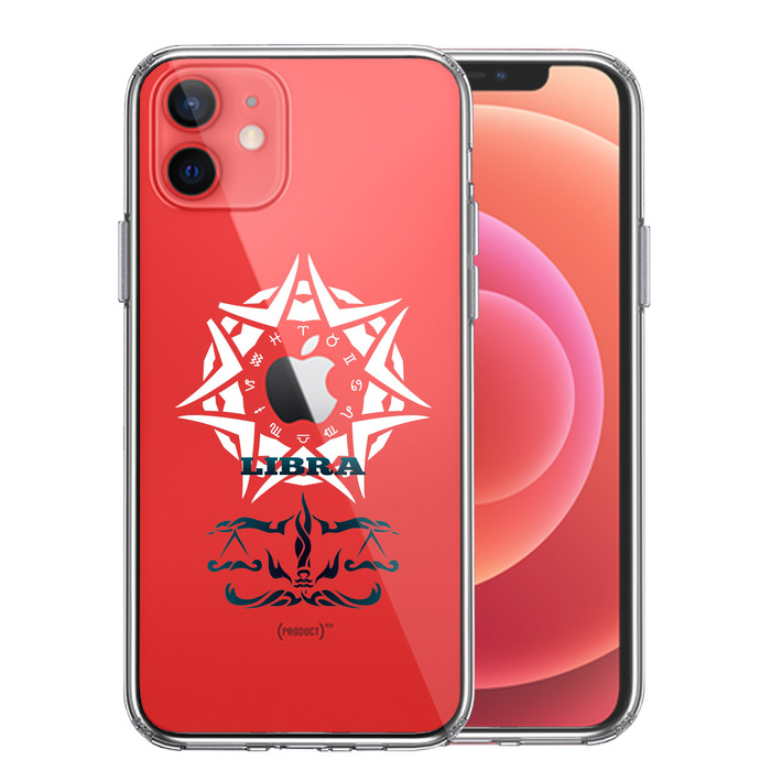 iPhone12 ケース クリア 天秤座 てんびん座 スマホケース 側面ソフト 背面ハード ハイブリッド-0