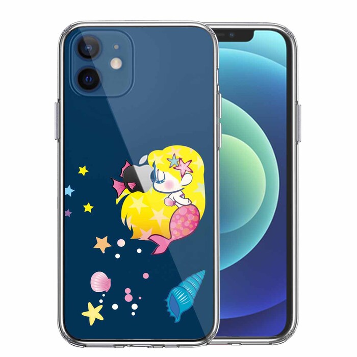 iPhone12 ケース クリア Young mermaid 1 スマホケース 側面ソフト 背面ハード ハイブリッド-0