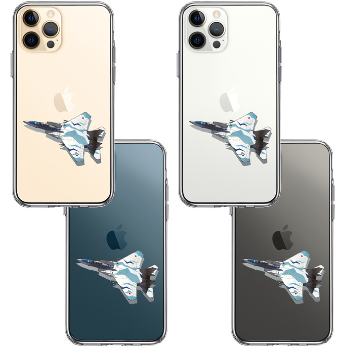 iPhone12Pro ケース クリア 航空自衛隊 F-15J アグレッサー4 スマホケース 側面ソフト 背面ハード ハイブリッド-1