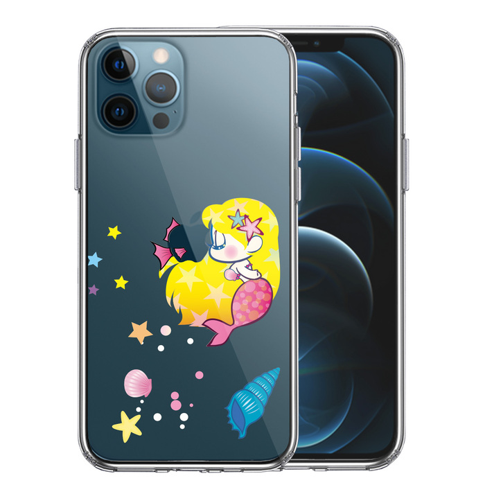 iPhone12Pro ケース クリア Young mermaid 1 スマホケース 側面ソフト 背面ハード ハイブリッド-0