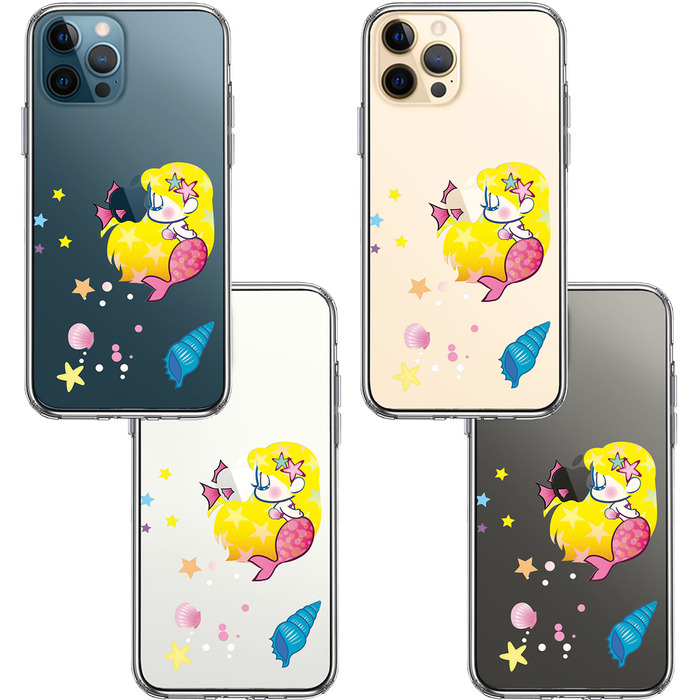 iPhone12Pro ケース クリア Young mermaid 1 スマホケース 側面ソフト 背面ハード ハイブリッド-1