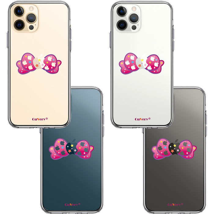 iPhone12Pro ケース クリア りぼん スマホケース 側面ソフト 背面ハード ハイブリッド UA14525874-9966-1