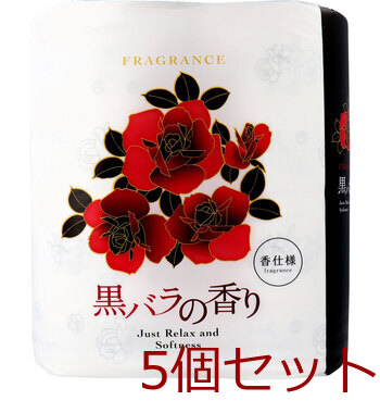  toilet to paper Shikoku Special paper toilet to paper black rose. fragrance double 30m×4 roll 5 piece set -0