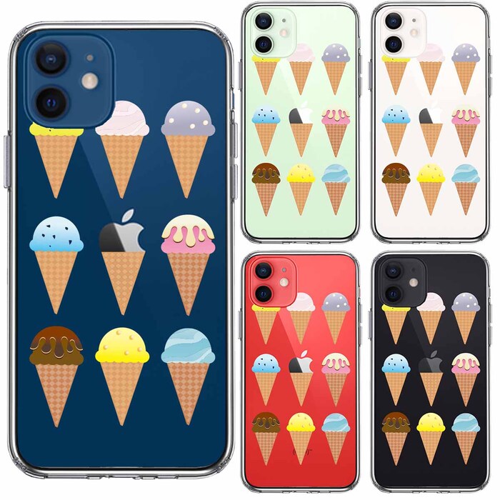 iPhone12mini case clear ice cream smartphone case side soft the back side hard hybrid -1