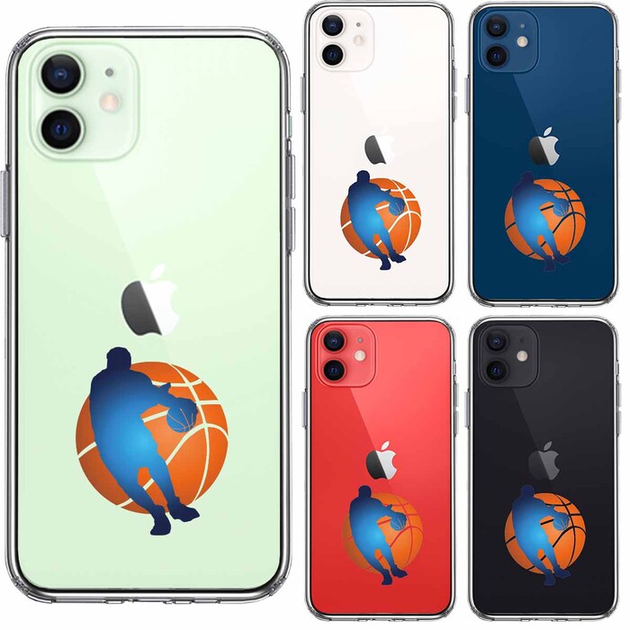 iPhone12mini ケース クリア バスケットボール ドリブル 3 スマホケース 側面ソフト 背面ハード ハイブリッド-1