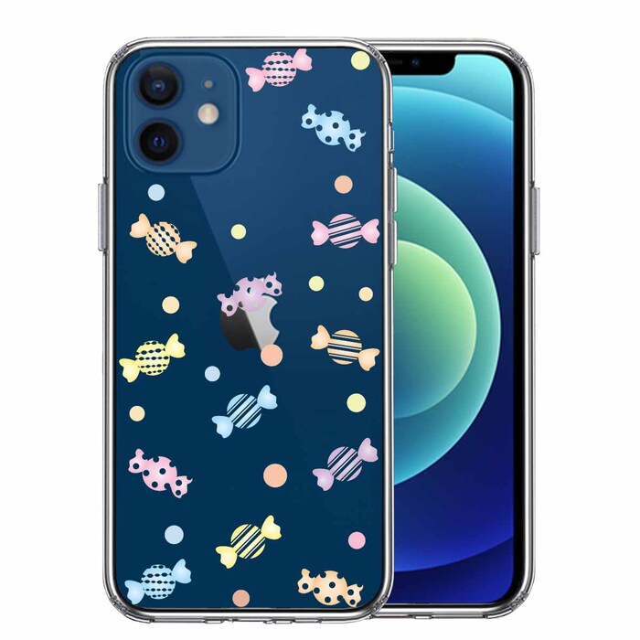 iPhone12 ケース クリア キャンディ スマホケース 側面ソフト 背面ハード ハイブリッド-0