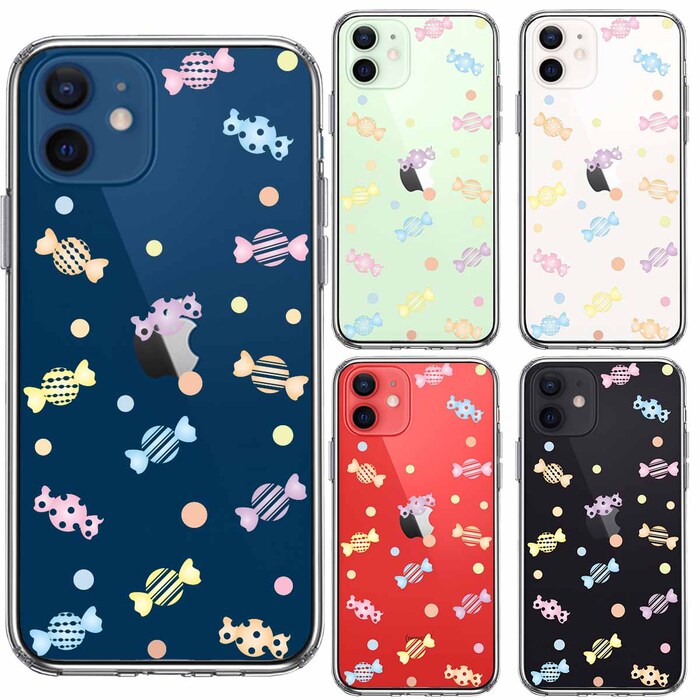 iPhone12 ケース クリア キャンディ スマホケース 側面ソフト 背面ハード ハイブリッド-1