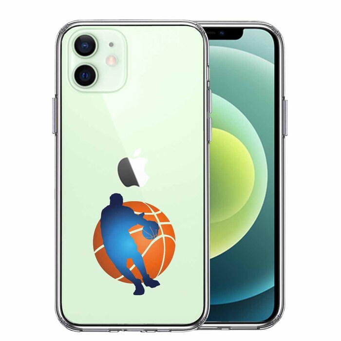 iPhone12 ケース クリア バスケットボール ドリブル 3 スマホケース 側面ソフト 背面ハード ハイブリッド-0