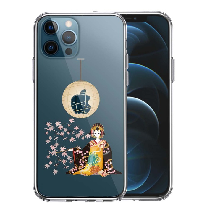 iPhone12Pro ケース クリア 花魁 スマホケース 側面ソフト 背面ハード ハイブリッド-0