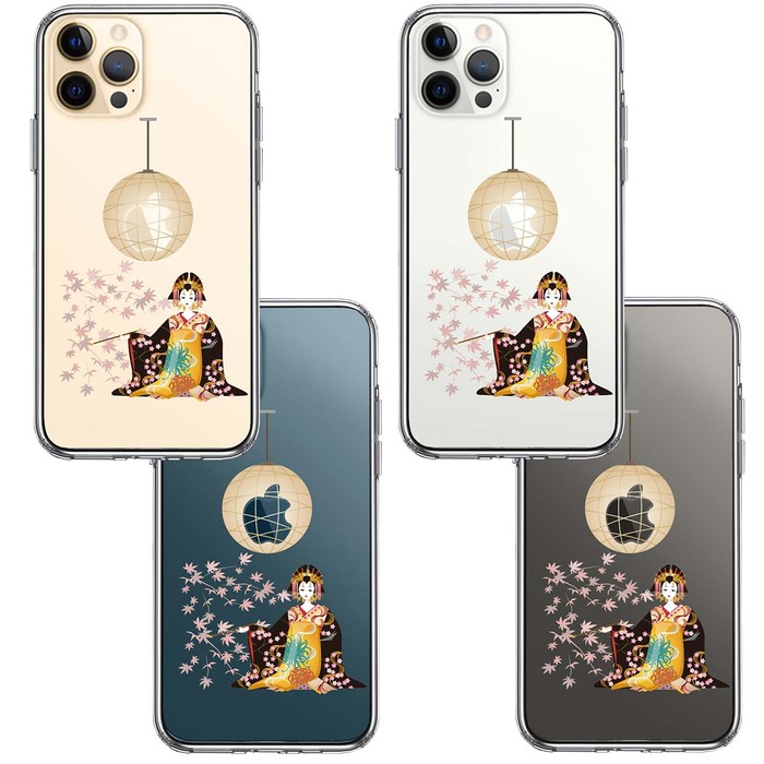 iPhone12Pro ケース クリア 花魁 スマホケース 側面ソフト 背面ハード ハイブリッド-1