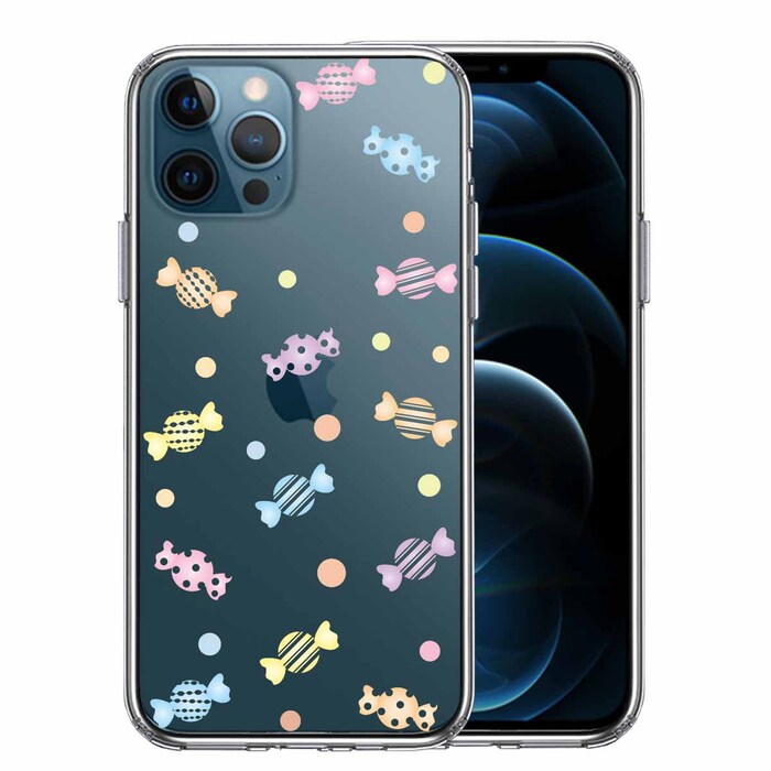 iPhone12Pro ケース クリア キャンディ スマホケース 側面ソフト 背面ハード ハイブリッド-0