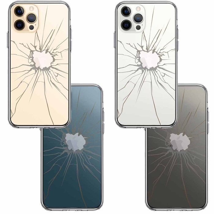 iPhone12Pro ケース クリア 割れたガラス スマホケース 側面ソフト 背面ハード ハイブリッド-1
