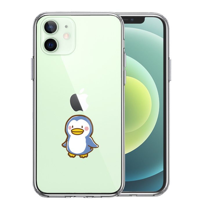 iPhone12mini ケース クリア ペンギン スマホケース 側面ソフト 背面ハード ハイブリッド-0