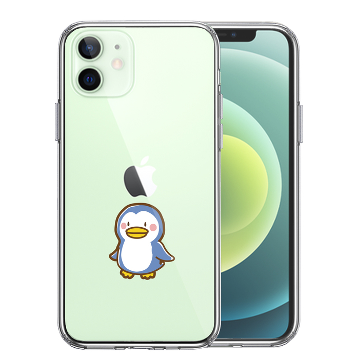 iPhone12mini case clear penguin smartphone case side soft the back side hard hybrid -0