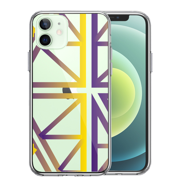 iPhone12 ケース クリア 幾何学 スマホケース 側面ソフト 背面ハード ハイブリッド-0