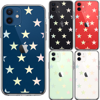 iPhone12mini case clear star Star pastel Rainbow smartphone case side soft the back side hard hybrid -1