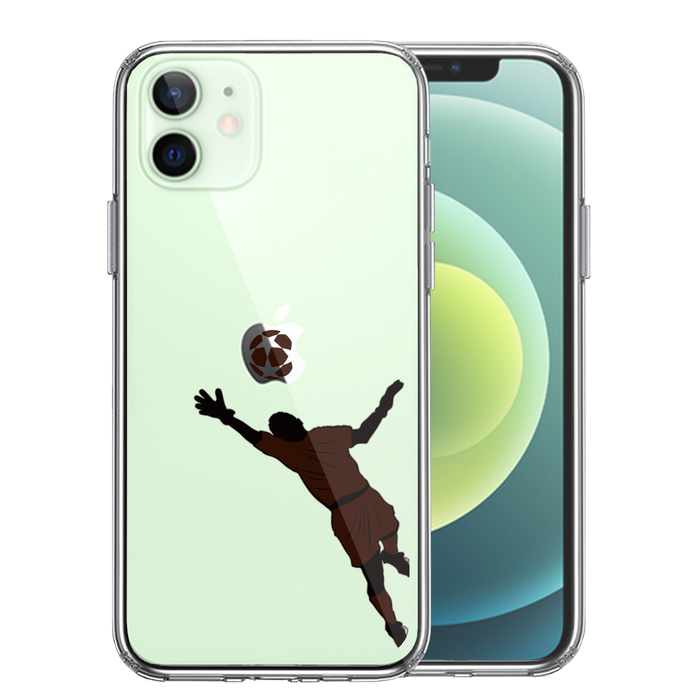 iPhone12mini case clear soccer super save smartphone case side soft the back side hard hybrid -0