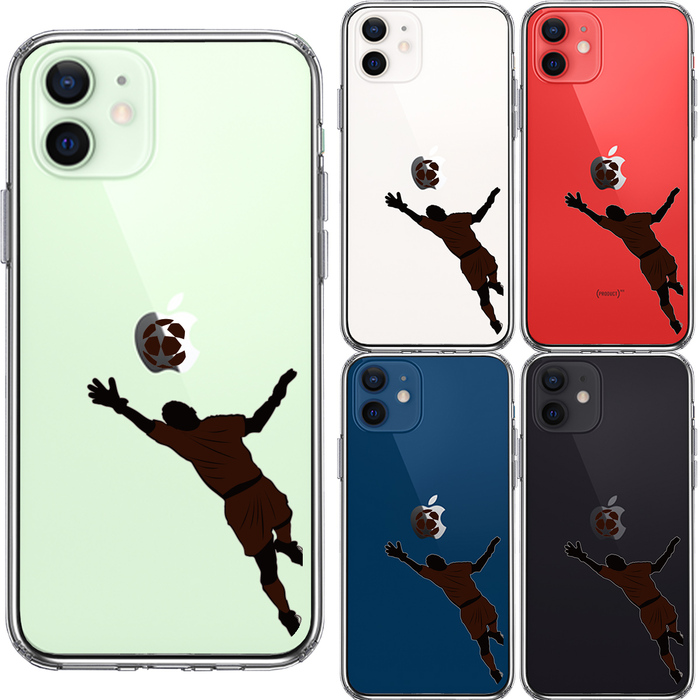 iPhone12mini case clear soccer super save smartphone case side soft the back side hard hybrid -1