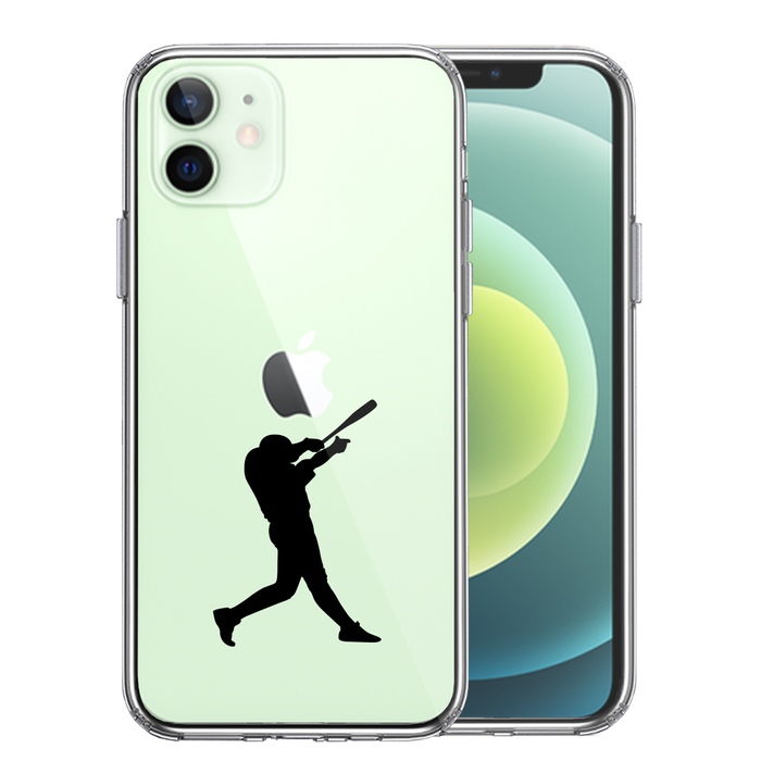 iPhone12mini case clear baseball batter smartphone case side soft the back side hard hybrid -0