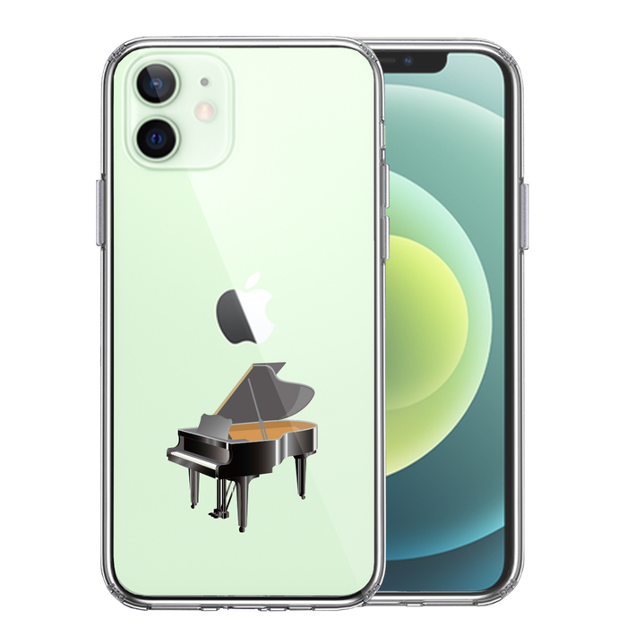 iPhone12 ケース クリア ピアノ スマホケース 側面ソフト 背面ハード ハイブリッド-0
