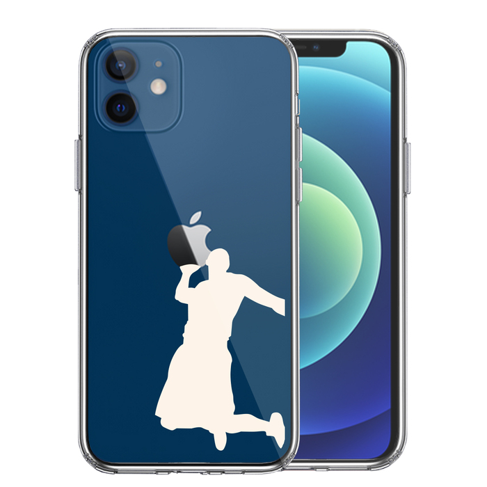 iPhone12 ケース クリア バスケット ダンクシュート２ 白 スマホケース 側面ソフト 背面ハード ハイブリッド-0