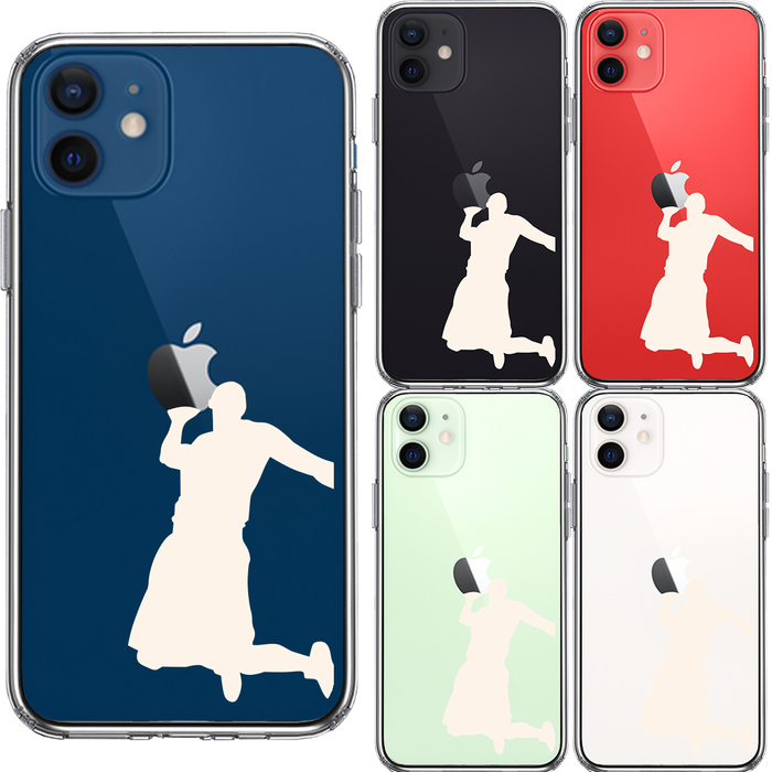 iPhone12 ケース クリア バスケット ダンクシュート２ 白 スマホケース 側面ソフト 背面ハード ハイブリッド-1