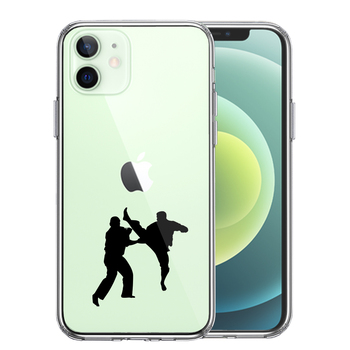 iPhone12 ケース クリア 空手２ スマホケース 側面ソフト 背面ハード ハイブリッド-0
