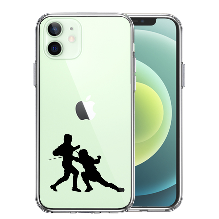 iPhone12 ケース クリア フェンシング スマホケース 側面ソフト 背面ハード ハイブリッド-0