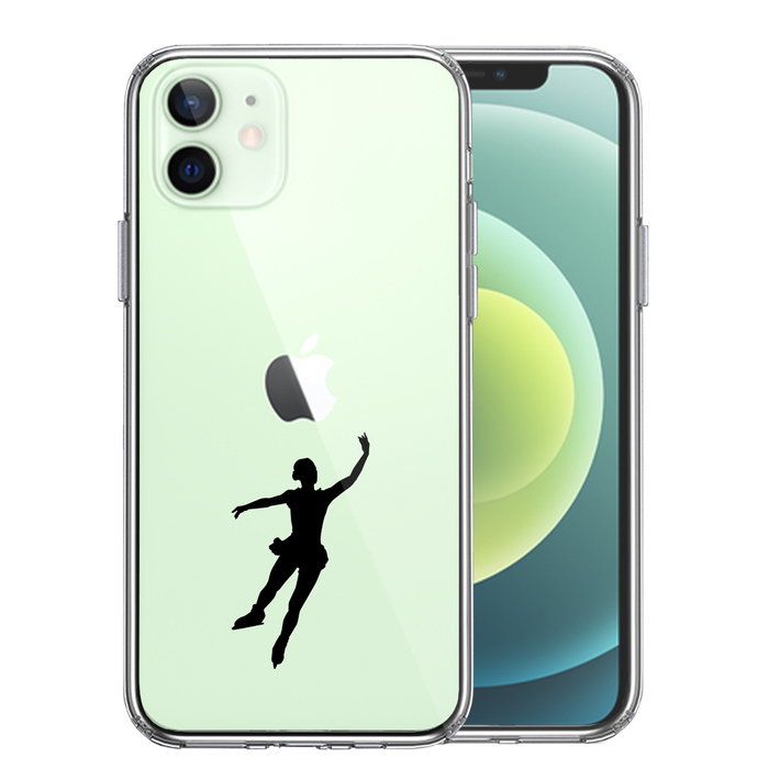 iPhone12 ケース クリア フィギアスケート 女子 スマホケース 側面ソフト 背面ハード ハイブリッド-0