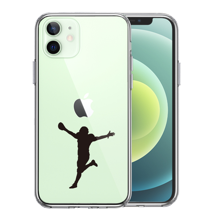 iPhone12 ケース クリア タッチダウン 歓喜 スマホケース 側面ソフト 背面ハード ハイブリッド-0