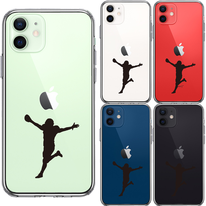 iPhone12 ケース クリア タッチダウン 歓喜 スマホケース 側面ソフト 背面ハード ハイブリッド-1