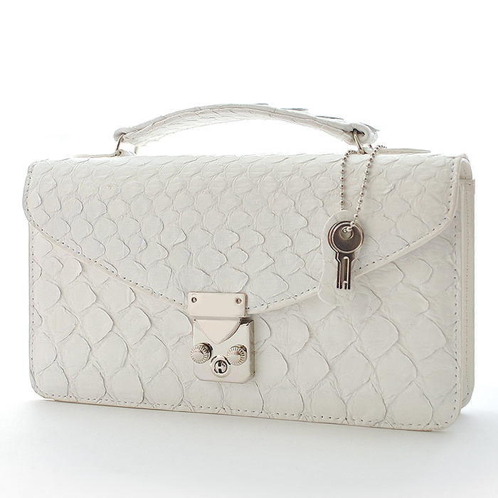 パイソンレザー（錦蛇皮）セカンドバッグ No.2605 メンズポーチ 3色展開-8