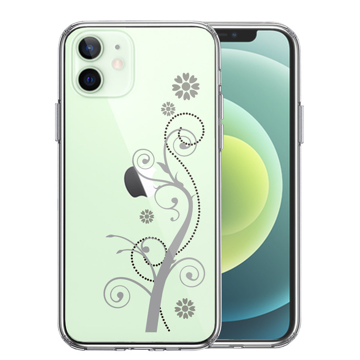 iPhone12mini case clear floral .. pattern Grace ma ho case side soft the back side hard hybrid -0