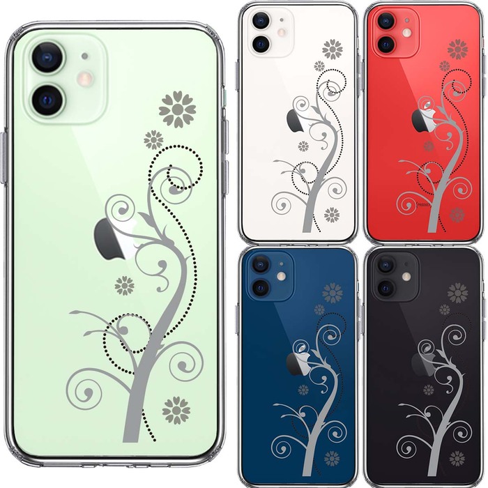 iPhone12mini case clear floral .. pattern Grace ma ho case side soft the back side hard hybrid -1