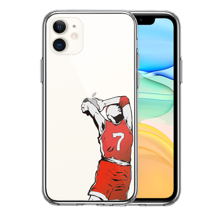 iPhone11 ケース クリアバスケットボール ダンク４ スマホケース 側面ソフト 背面ハード ハイブリッド-0