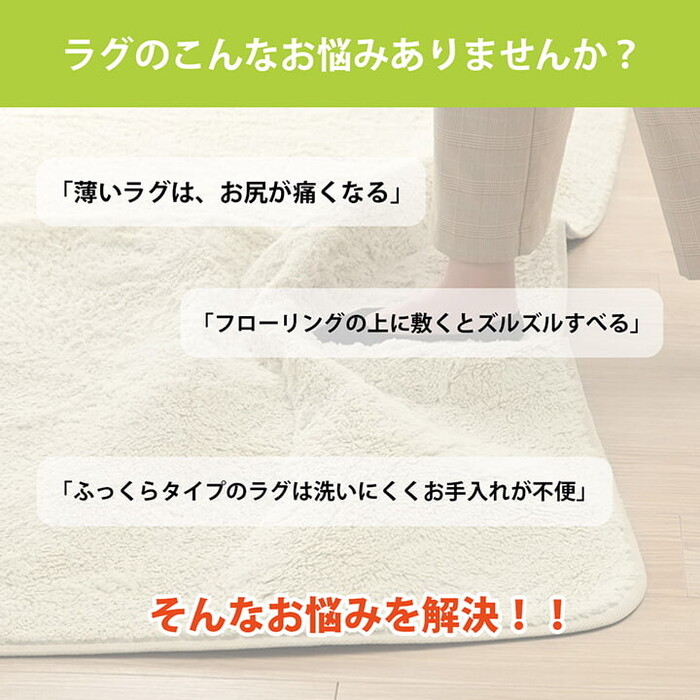 下敷き ウレタン10mm 約180×180cm　滑り止め 滑りにくい ボリューム クッション性 ホットカーペット対応 ナイス-2